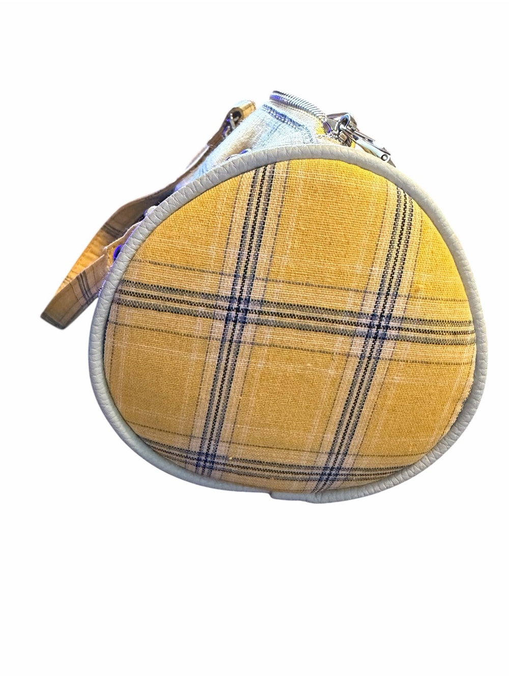 Von Dutch Yellow Plaid Barrel Bag EUC Chain Straps (MSRP $99) with dust bag - Picture 2 of 3